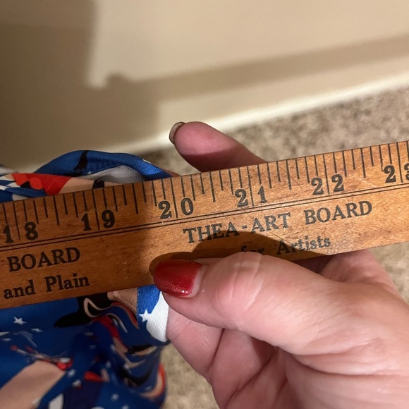 Dress Works blue A line dress with patriotic puppies, size M - Picture 5 of 7